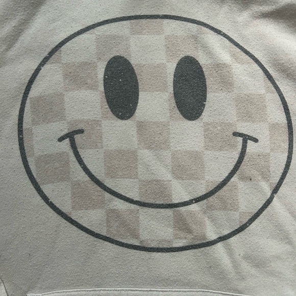 Smiley Face Cream Hoodie - Picture 4 of 5